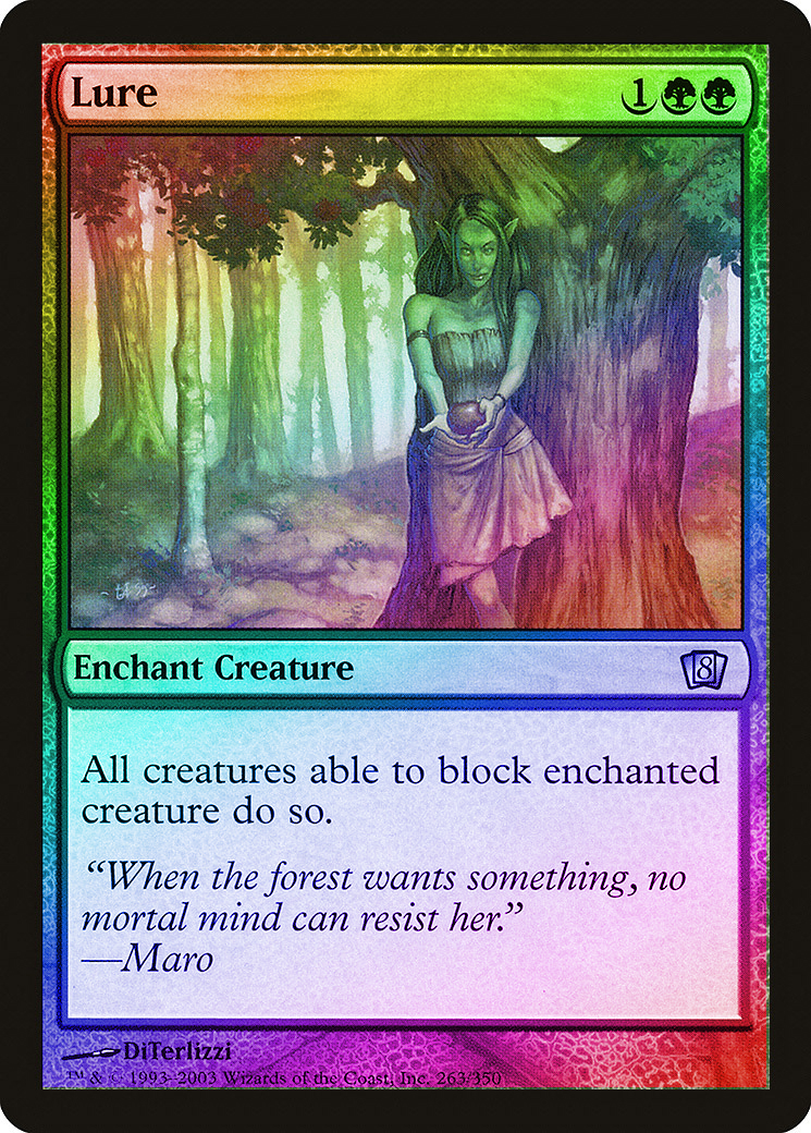 cards like lure mtg My top five favorite Azorius in Commander This card enters the battlefield attached to that creature.) # All creatures able to block enchanted creature do so. ABUGames - Magic The Gathering