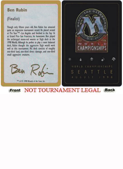 WORLD CHAMPIONSHIPS 1998 （Ben Rubin） マジック：ザ・ギャザリング
