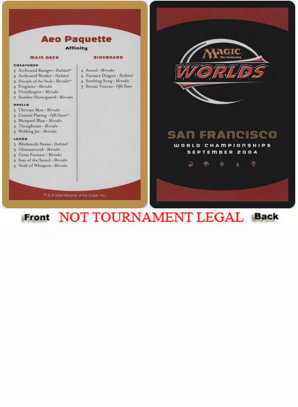 未開封】M;TG 2004 世界選手権デッキ Aeo Paquette 新品