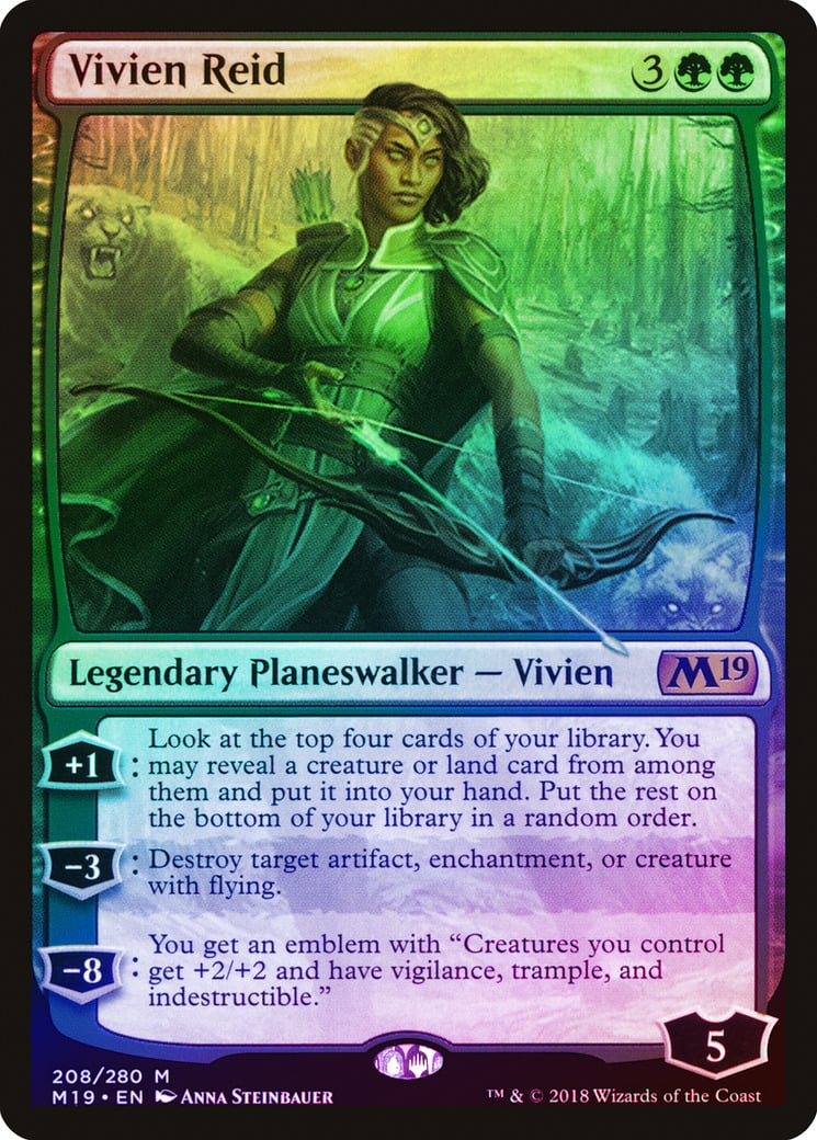 mtg vivien cards Magic The Gathering - Foundations Tokens - Reid Emblem Look at the top three cards of your library Magic: The Gathering - Vivien,